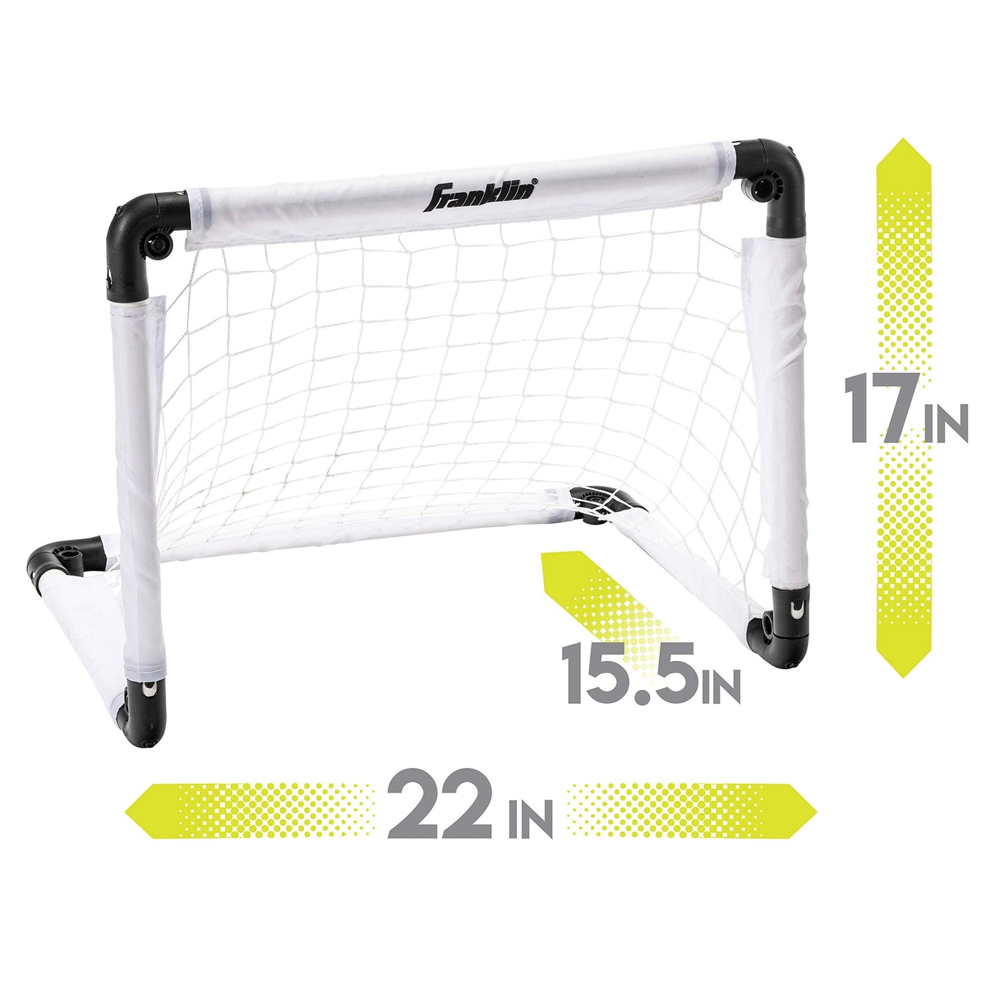 Franklin Sports Kids Mini Soccer Goal Set - Backyard/Indoor Mini Net and Ball with Pump - 22" x 17"