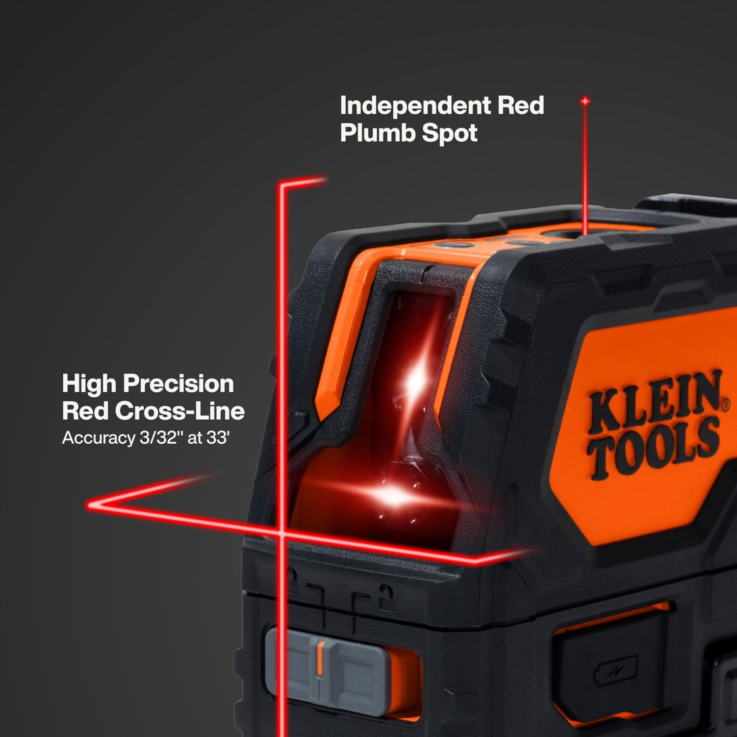 Klein Tools 93LCLS Self-Leveling Class II (≤ 1mW) Laser Level with Bright Red Cross Lines and Plumb Spot, Magnetic and Ceiling Clamp Mounting
