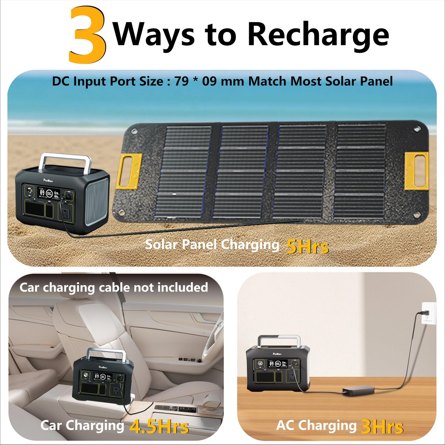 Purmars Portable Power Station 300W(Peak 500W),288Wh (90,000mAh) Solar Generator with 110V Pure Sine Wave AC Outlet,lifepo4 battery portable power bank for Outdoor Camping, Traveling,and Emergencies