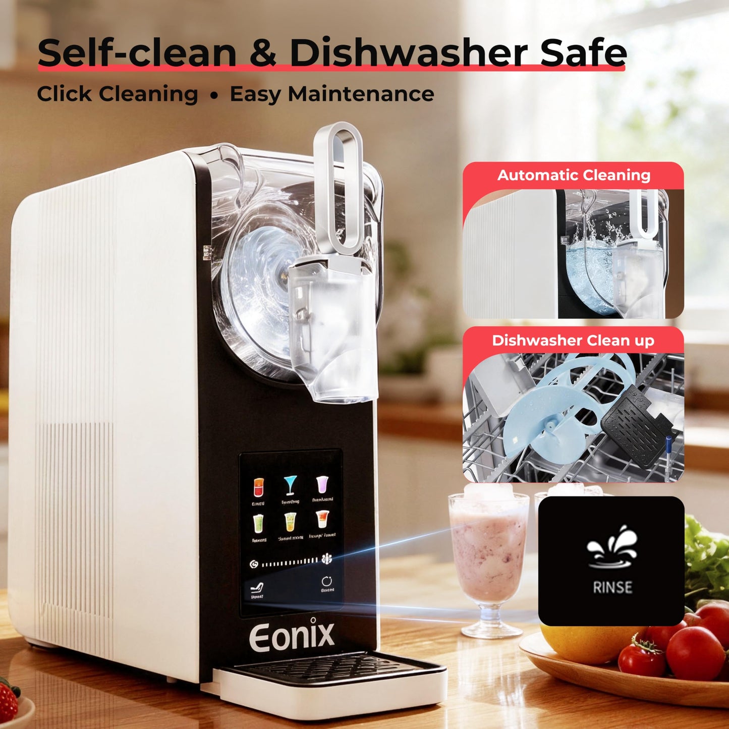 Slushie Machine No Ice Needed,64OZ Slushy Machine for Home with Auto-Clean Function,Commercial Frozen Drink Maker,6 Pre-Set Programs,LED Display,Frozen Margaritas,Frappés,Milkshake ﻿