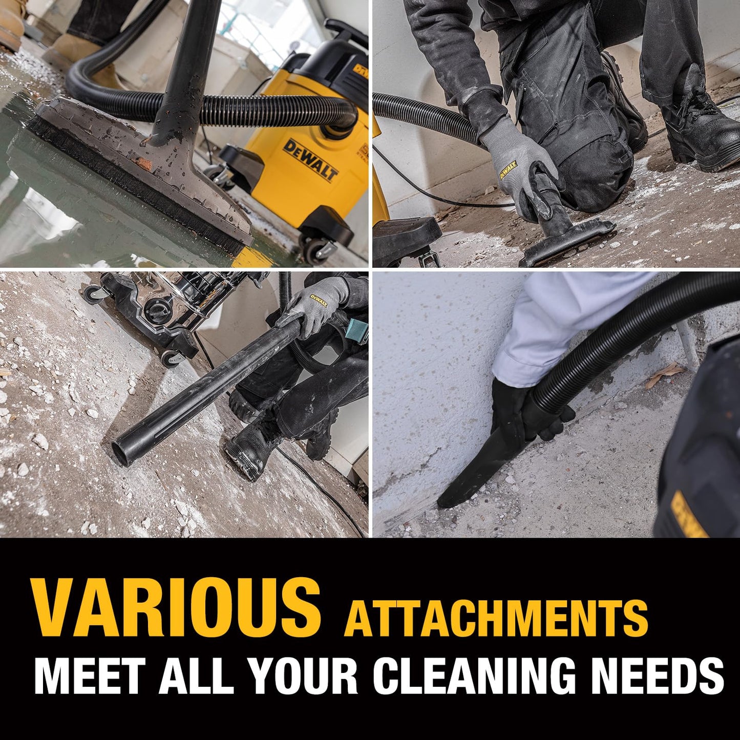 DEWALT Wet Dry Shop Vac 5 Gallon, STEALTHSONIC Ultra Quiet Shop Vacuum Wet and Dry 4 Peak HP, Powerful Suction Wet Dry Vacuum Cleaner, Portable Vacuum for Home, Garage, Workshop, Jobsite, DXV05P-QT