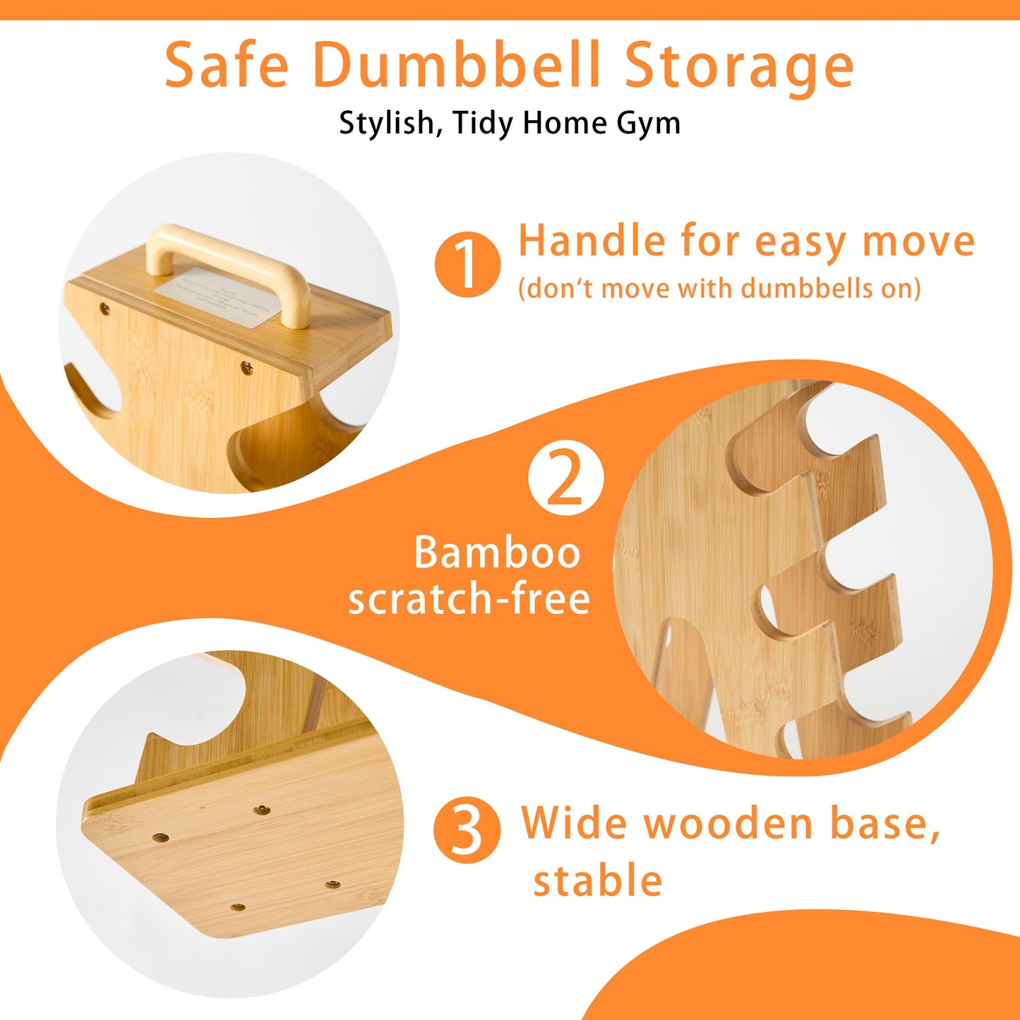 Wooden Dumbbell Rack for Home Gym Storage – Space-Saving A-Frame Stand for Organizing 8–15lb Weights, Protects Dumbbells from Scratches, Compact & Stylish Workout Storage (Rack Only)