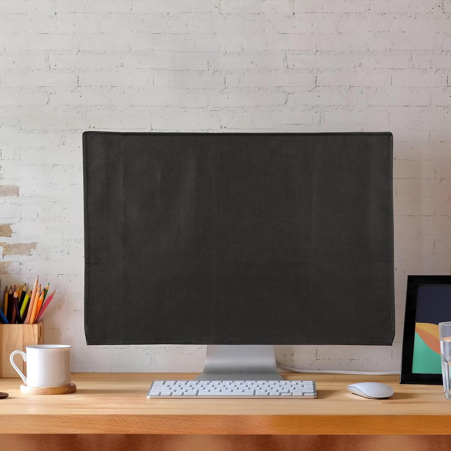 31-32" kwmobile Monitor Cover Compatible with monitor - Dust Cover Computer Screen Protector - Black