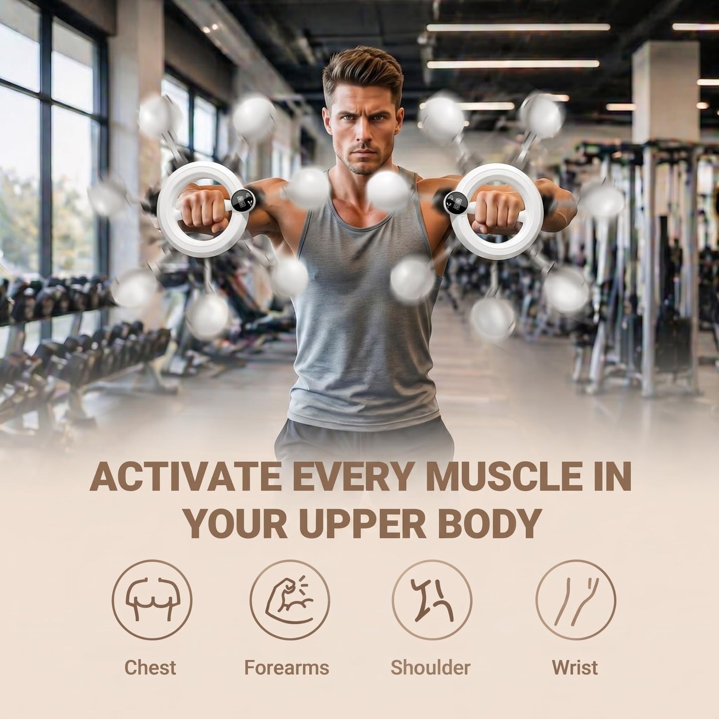 WildWhale Infinity Hoop Arms, 360 Rotating Wrist Forearm Trainer for Exercise, Arm Infinity Hoop for Shoulder & Chest, Home Workout Equipment