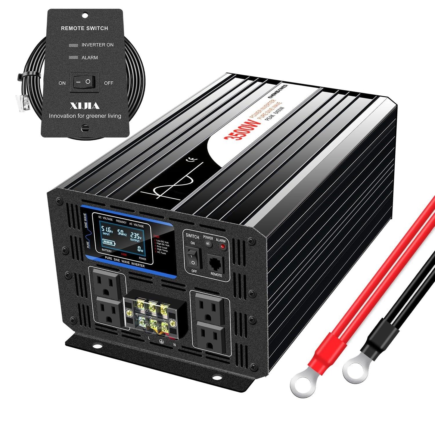Xijia 3500W Pure Sine Wave Inverter 48V DC to 120V AC Converter for Off-Grid Solar System, Home Backup, RV, Truck – High Efficiency, Low Idle Power, Strong Load Capacity,Surge 7000W