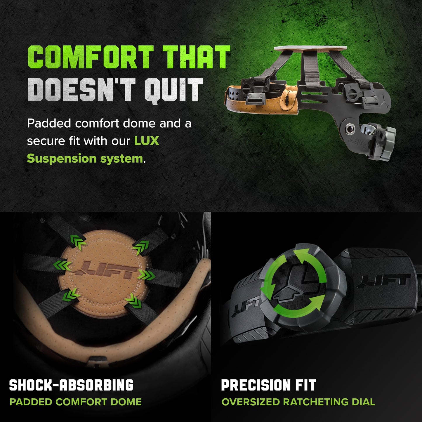 LIFT SAFETY Dax Fiber Resin Cap Brim | 6 Point Suspension for Comfort & Impact Protection | Desert Camo Gloss