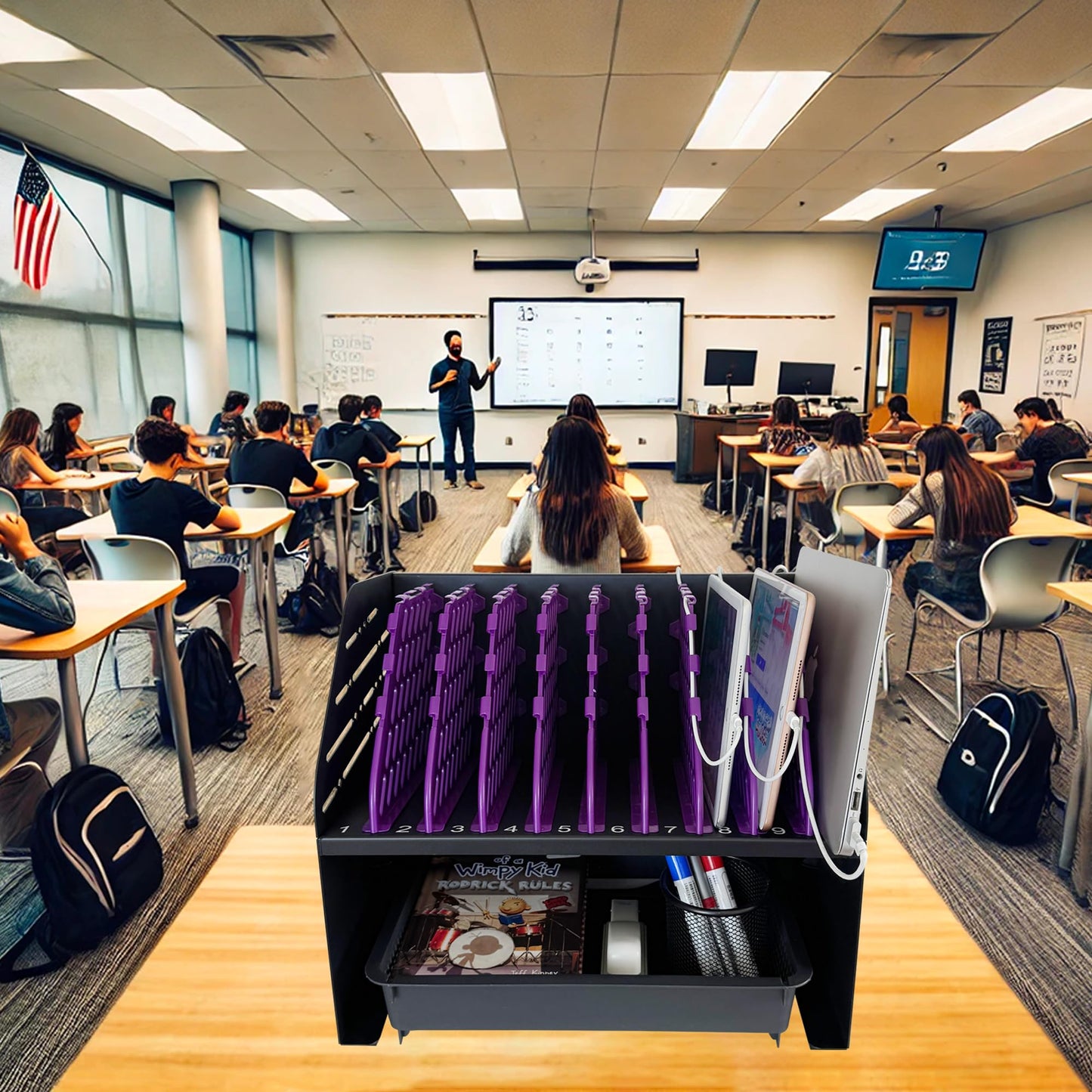 Powervize 10-Device Charging Station for Laptops, Tablets & E-Readers