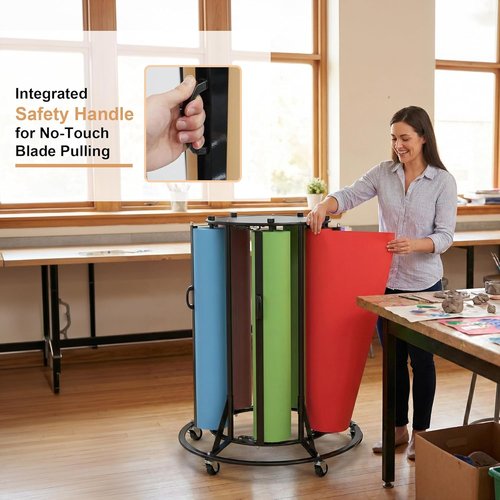 5-Roll Paper Roll Dispenser Rack - Heavy Duty Mobile Steel Holder for 36" Butcher & Craft Rolls