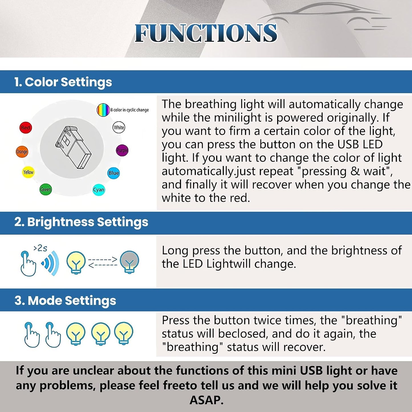 BlinkAutor 2 7 Setup Mini USB LED Light Pcs Type C LED Night Lamp Universal Atmosphere Smart Night Lamp Adjustable