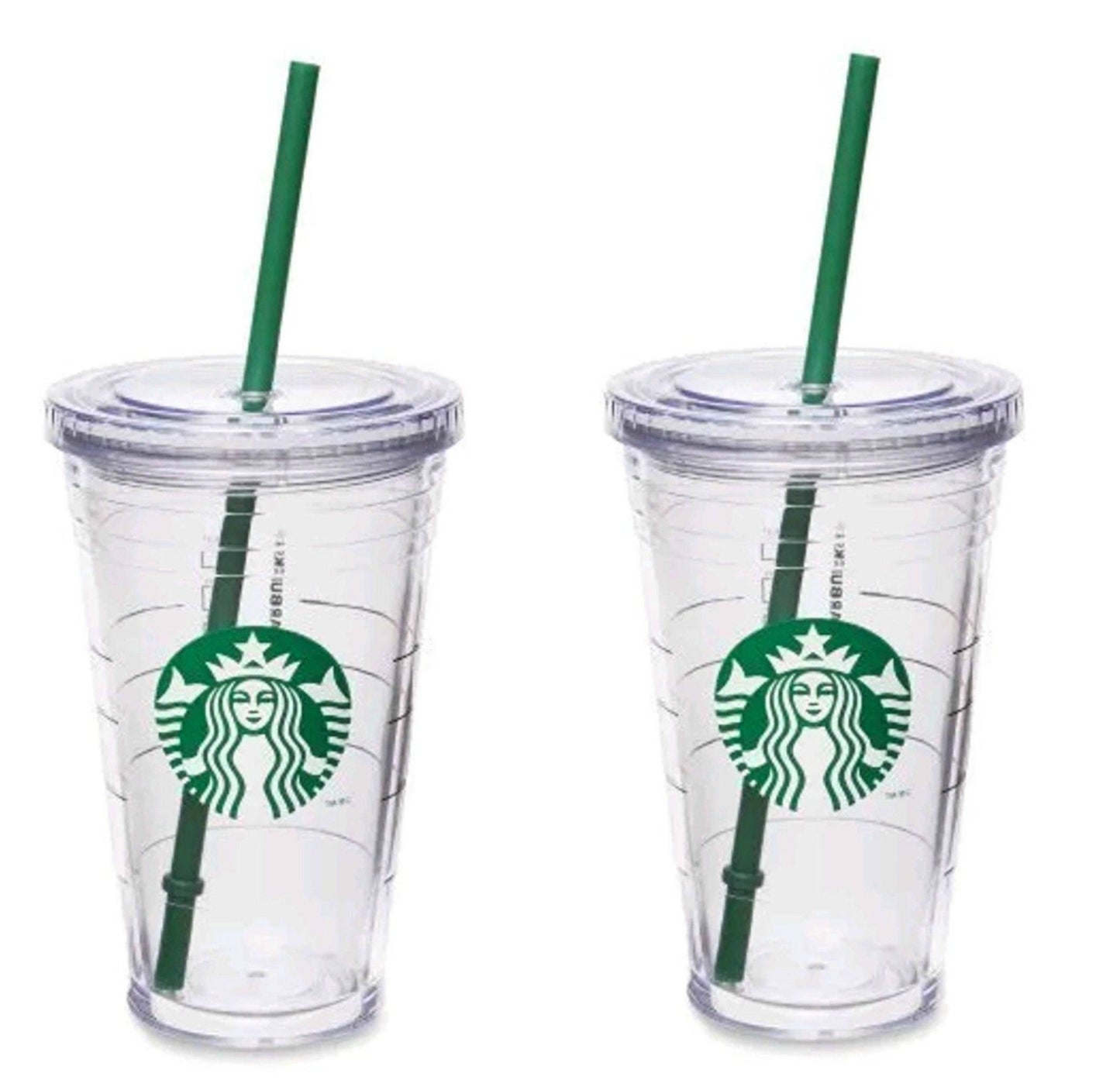 Starbucks Grande Insulated Travel Tumbler 16 OZ Double Wall Acrylic 2 Pack Set