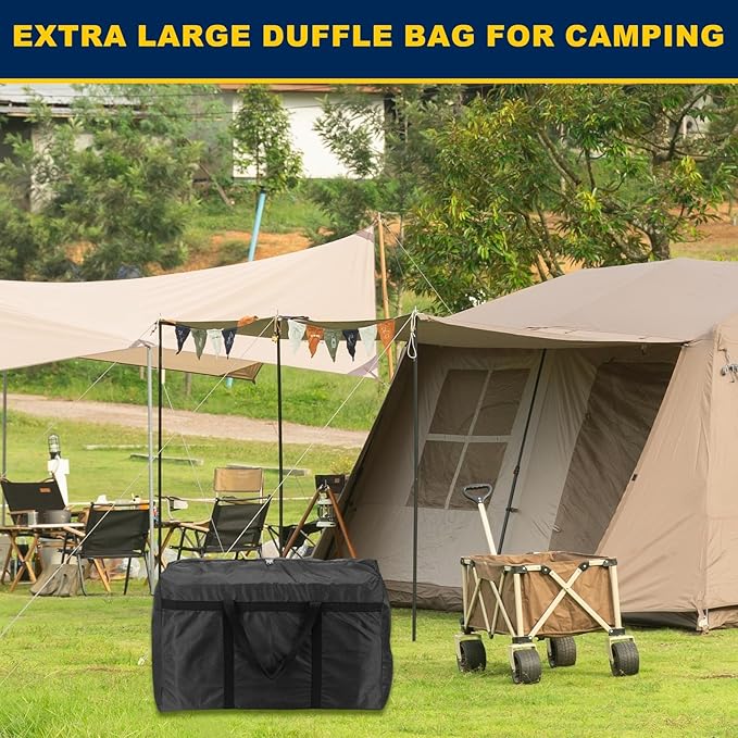 Extra Large Duffle Bag, 30 x 19 x 11 in Travel Big Duffle Bag with Zipper Handle Storage Foldable Waterproof Lightweight Bag for Women Men Travel Moving Camping (Black)