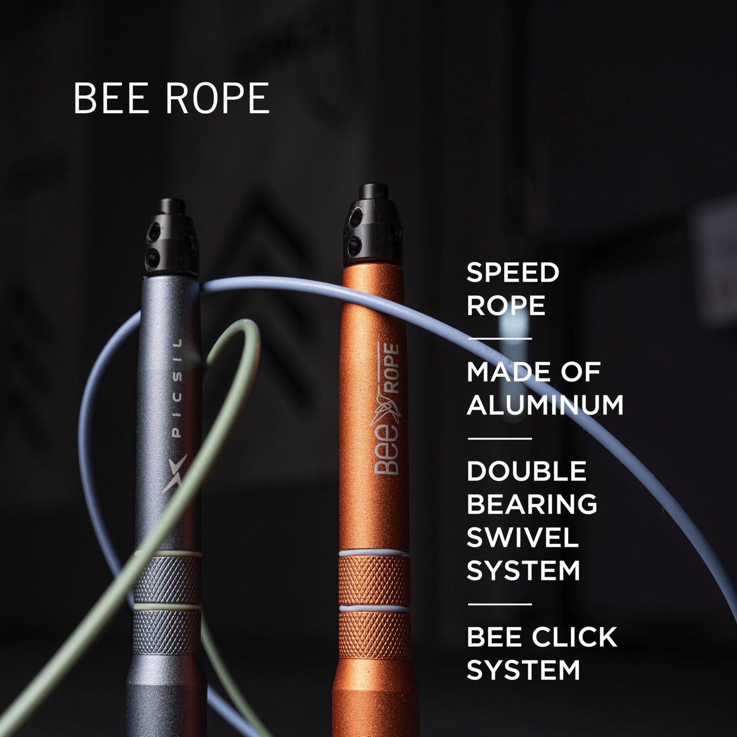 PICSIL - BEE High Speed Skipping Rope | Aluminum & Double Bearing System | Self-Adjusting for Cross Training, Boxing & Fitness | Lightweight 7.4oz | Adaptable for Men, Women & Children | (Lavender)