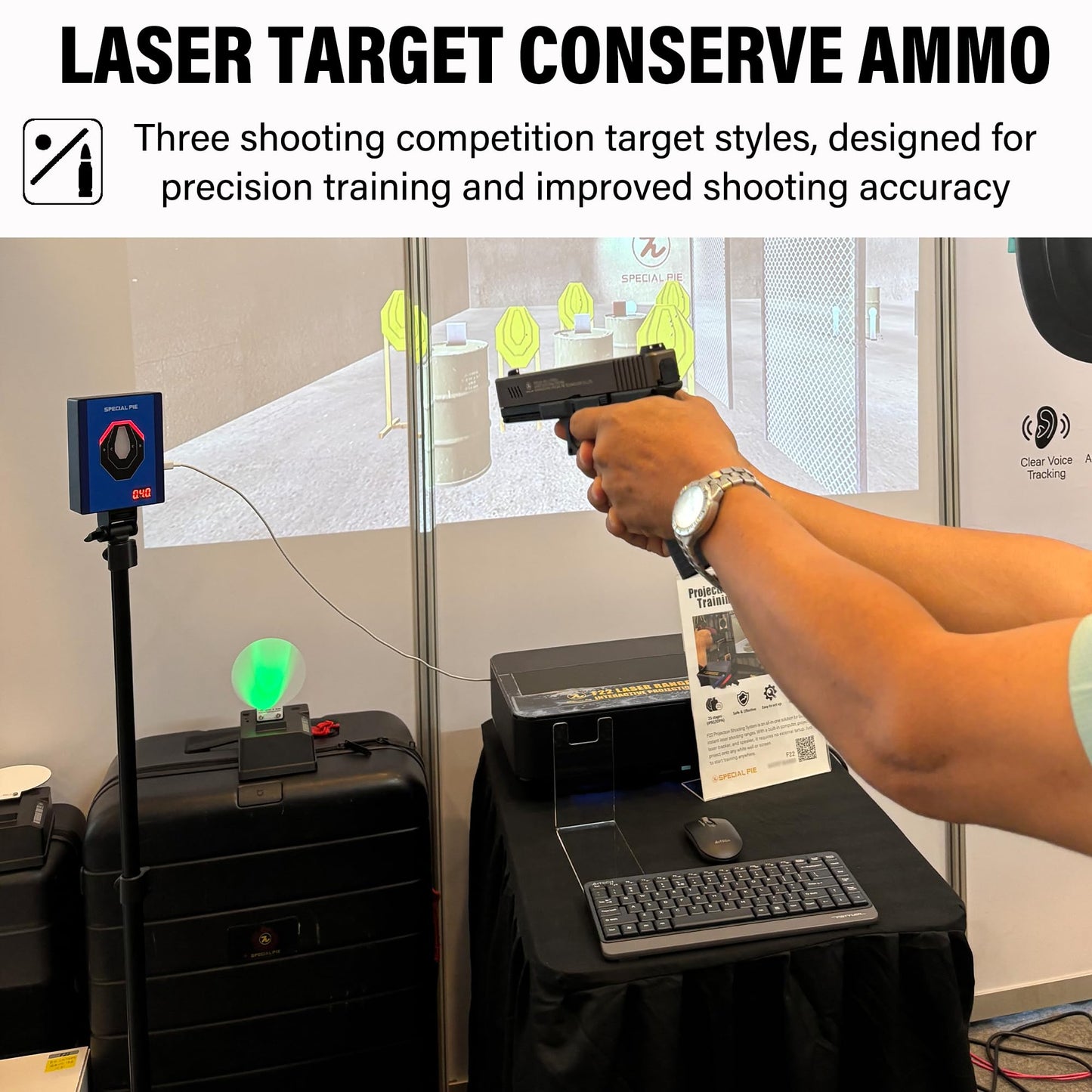 Dry Fire Laser Training System, Laser Target for Dry Fire Shooting Compatible with Most Laser Cartridges, Steel Plate Sound & Immediate Flash Feedback, Ideal for IPSC, IDPA & USPSA