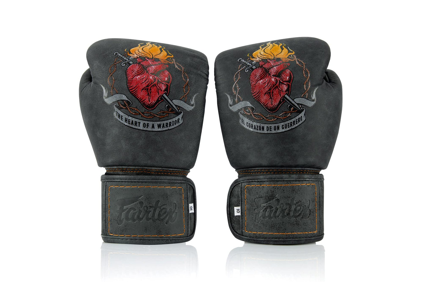 Fairtex Heart of a Warrior Boxing Gloves | Fairtex Muay Thai Gloves Made with Syntek Leather | Multi-Layer Foam | Tom Atencio Collaboration | MMA, Kickboxing (16oz)
