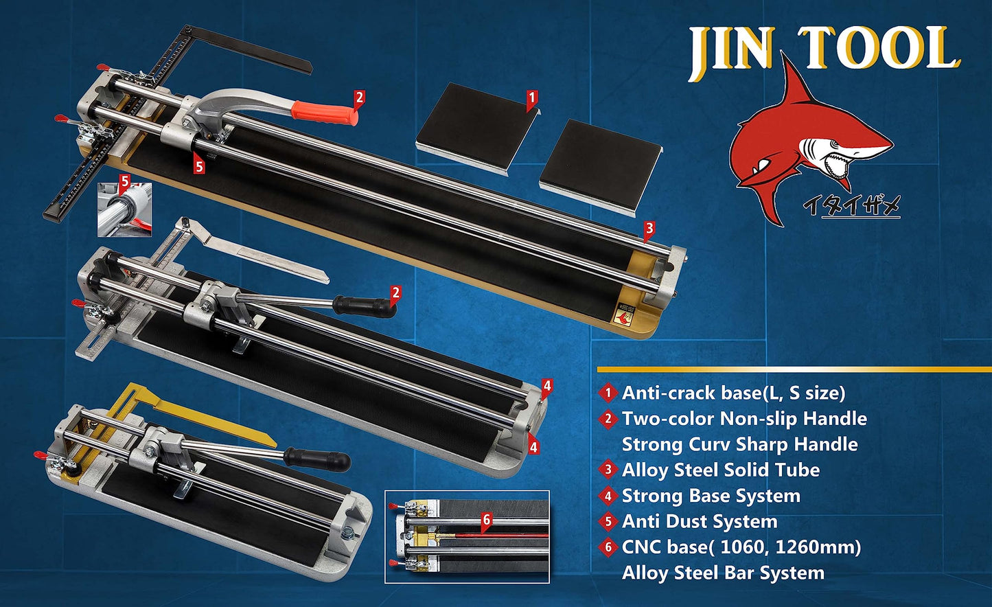 Jin Tool Professional Tile Cutter - 15" (435mm),Taiwan's Top 1 Pro Tile Cutter Brand,Strong Base, Precision Tungsten Carbide Cutting Wheel - Ideal for Porcelain Tiles in Precision Cutting Industry"
