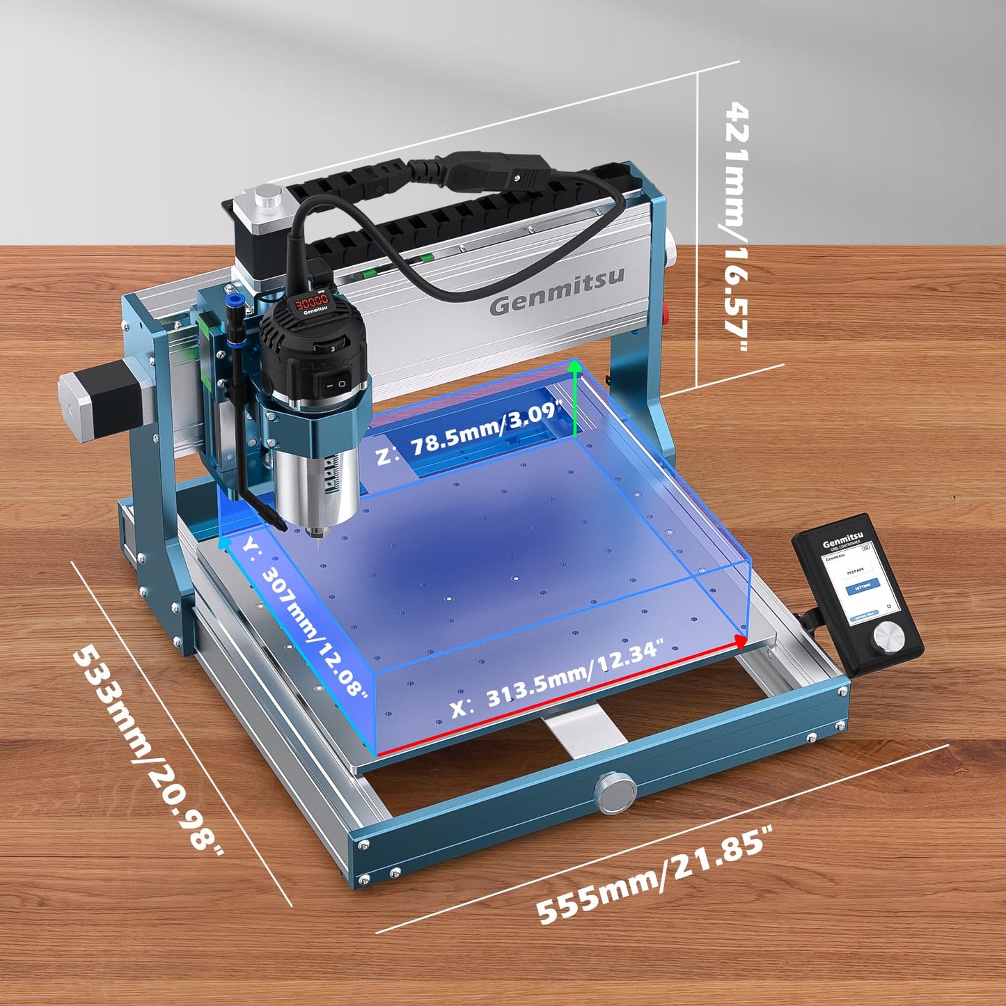 Genmitsu 3030-PROVer Ultra CNC Router Machine for Metal, All Metal CNC Engraver with Powerful 710W Spindle, ±0.03mm High Precision, Dual Linear Guides & Ball Screws, for Aluminum & Acrylic Engraving
