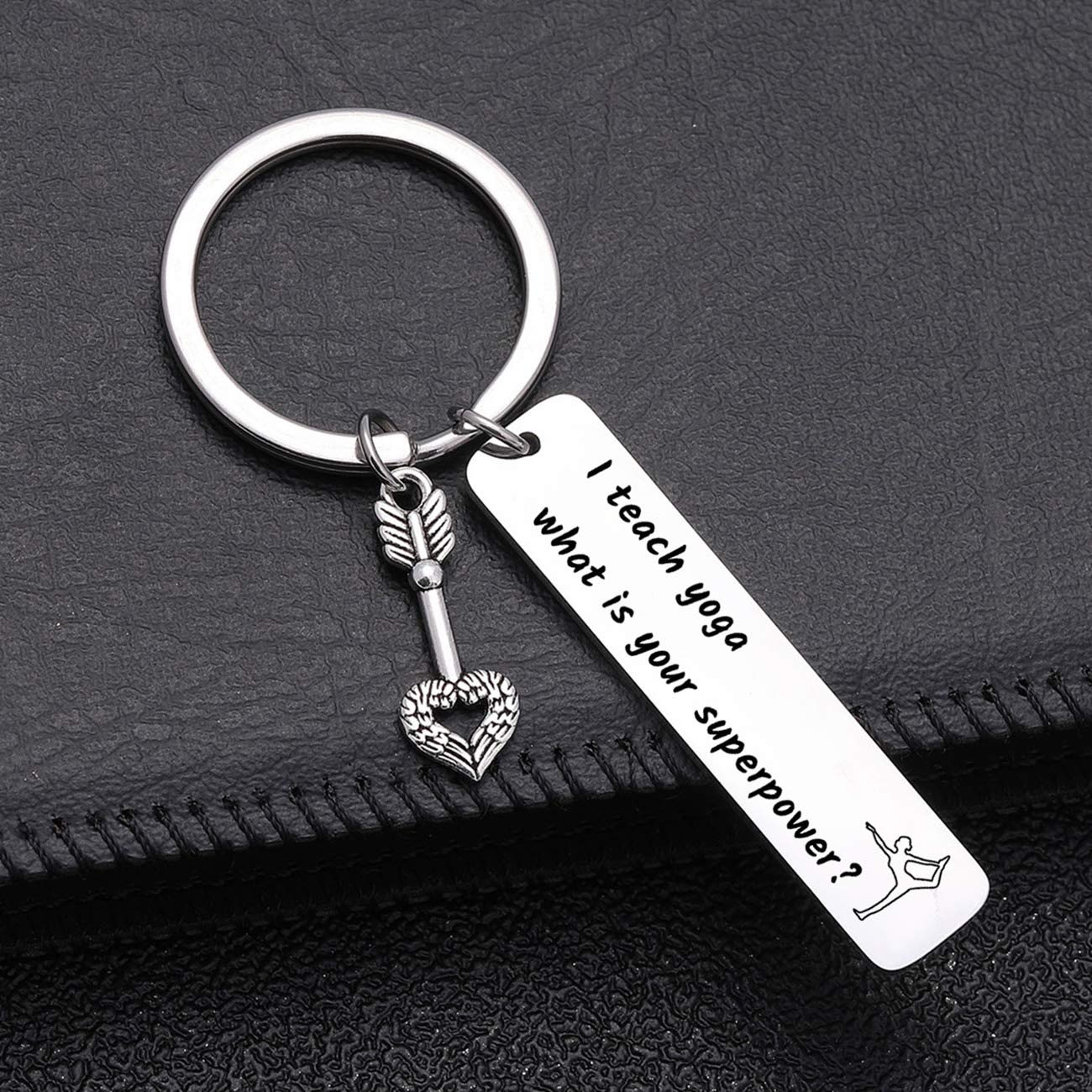 Keytells Yoga Teacher Instructor Keychain - Yoga Gifts For Women Yogini Jewelry, Meditation Gift For For Women Men - Yogi Keychain