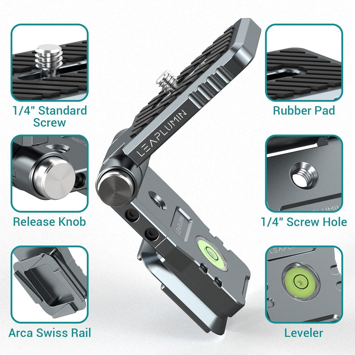 Leaplumin Foldable DSLR Camera L BracketLightweight Camera L Bracket Vertical Horizontal Switching Tripod Quick Release