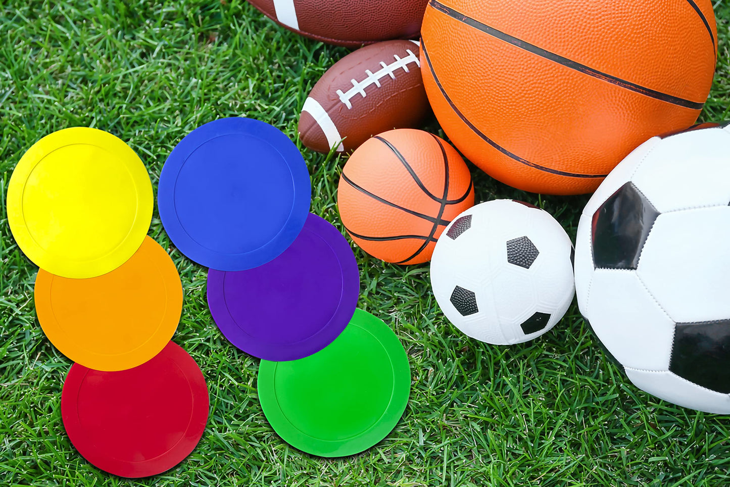 Ace Creations 9 Inch Poly Vinyl Spot Markers – Training Drills with School Gyms, Sports Teams, Track and Field, Basketball, Football, Soccer, Baseball, Gymnastics, Preschool, Kindergarten – Set of 12