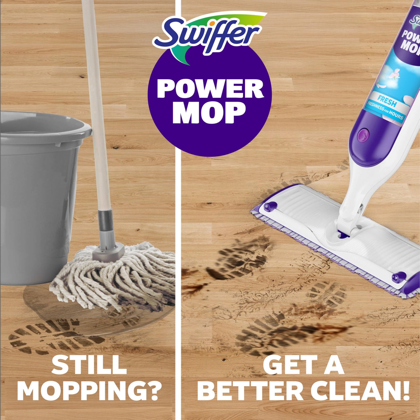Swiffer PowerMop Multi-Surface Mop Kit for Floor Cleaning, Fresh Scent, Mopping Kit Includes PowerMop, 2 Mopping Pad Refills, 1 Floor Cleaning Solution with Fresh Scent and 2 Batteries