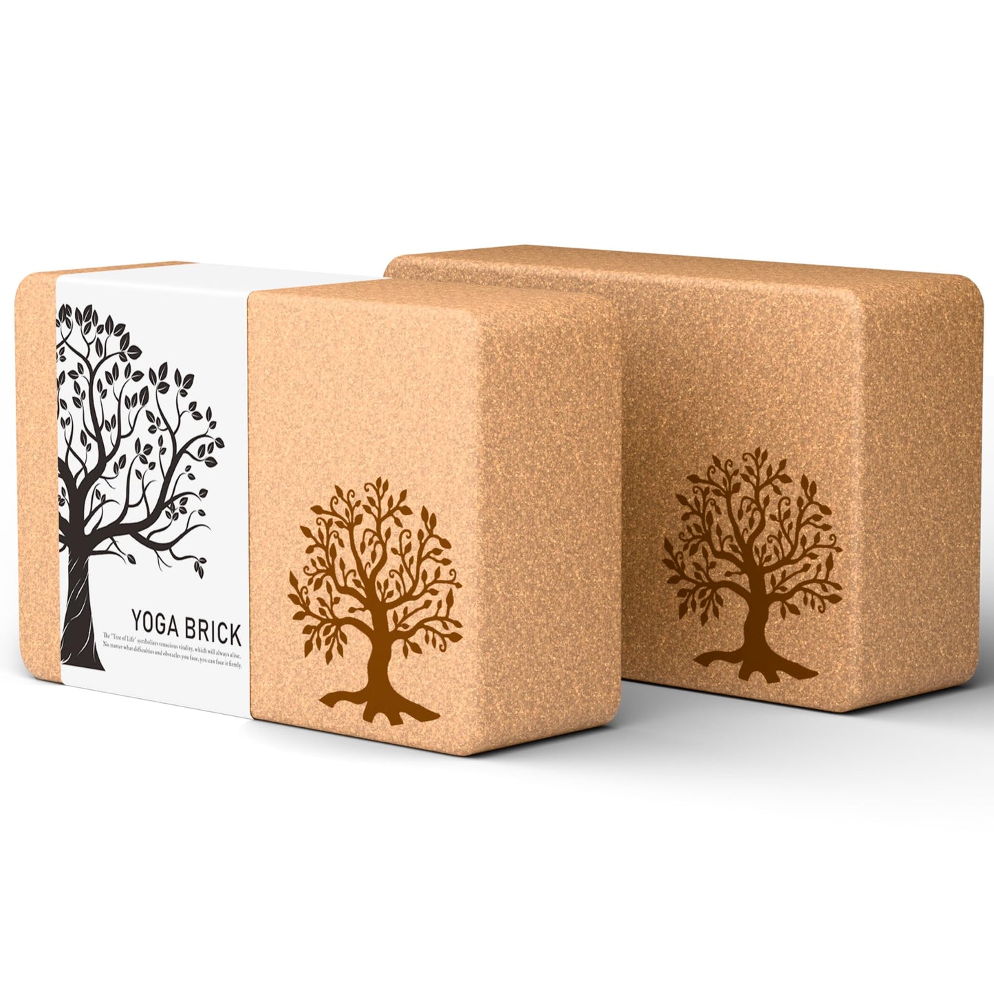 Cork Yoga Blocks 2 Pack Set, Natural Cork Soft Non-Slip Yoga Blocks, High Density & Eco Friendly Yoga Accessories for Women| Men, Ideal for Yoga, Pilates, Stretching and Toning