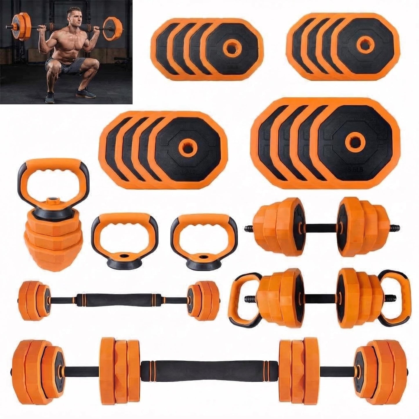Adjustable Dumbbells, 44/66/88lbs Free Weight Set with Connector,4 In1 Dumbbells Set Used As Barbell,Kettlebells,Push Up Stand for Home Gym,44