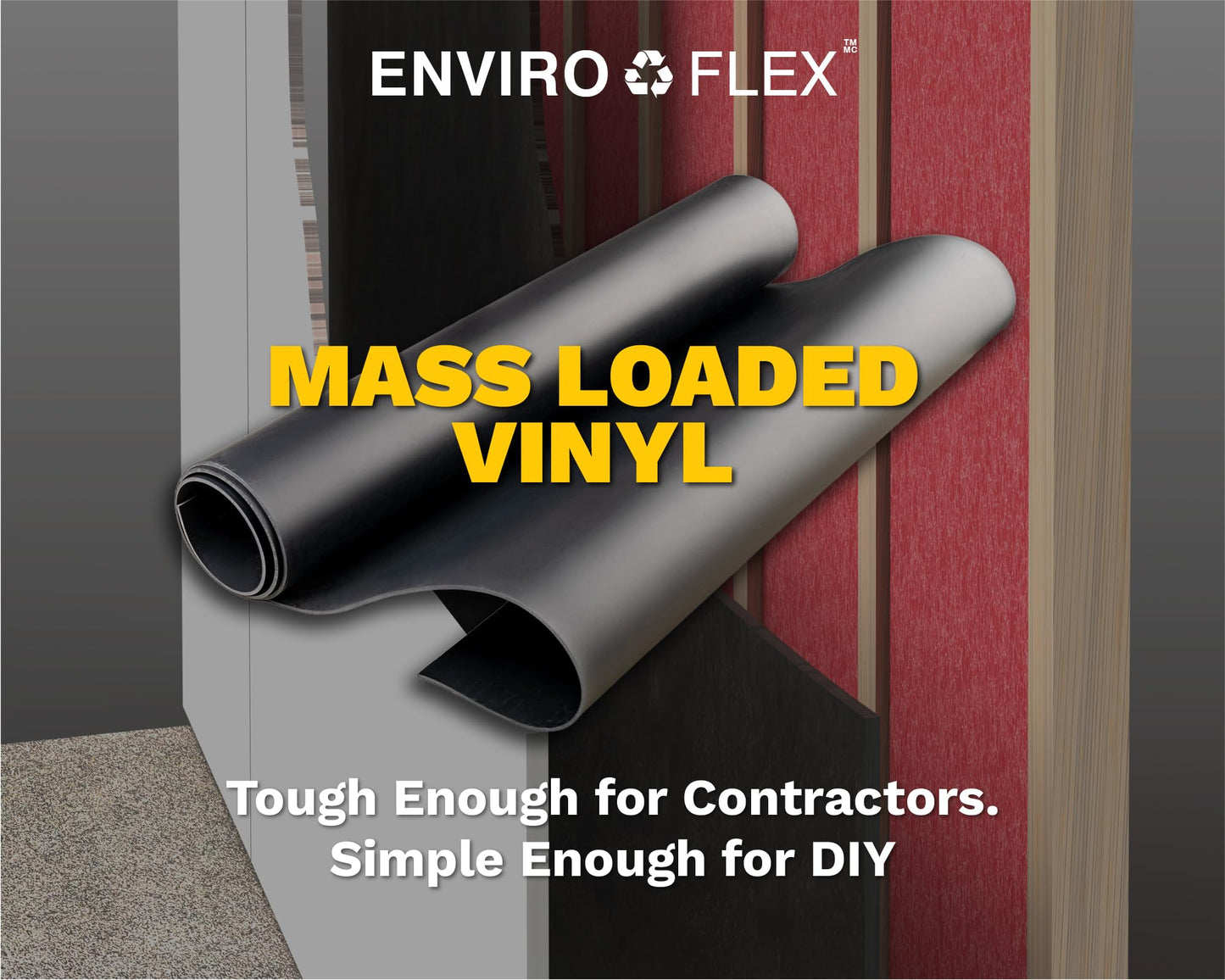 EnviroFlex 1 LB Mass Loaded Vinyl 4’x10’ (40 SF) – MLV Soundproofing Barrier for Walls, Ceilings, Vehicles – 26 STC Rating – Flexible Noise Blocker Roll – Easy to Cut & Install - Multiple Options