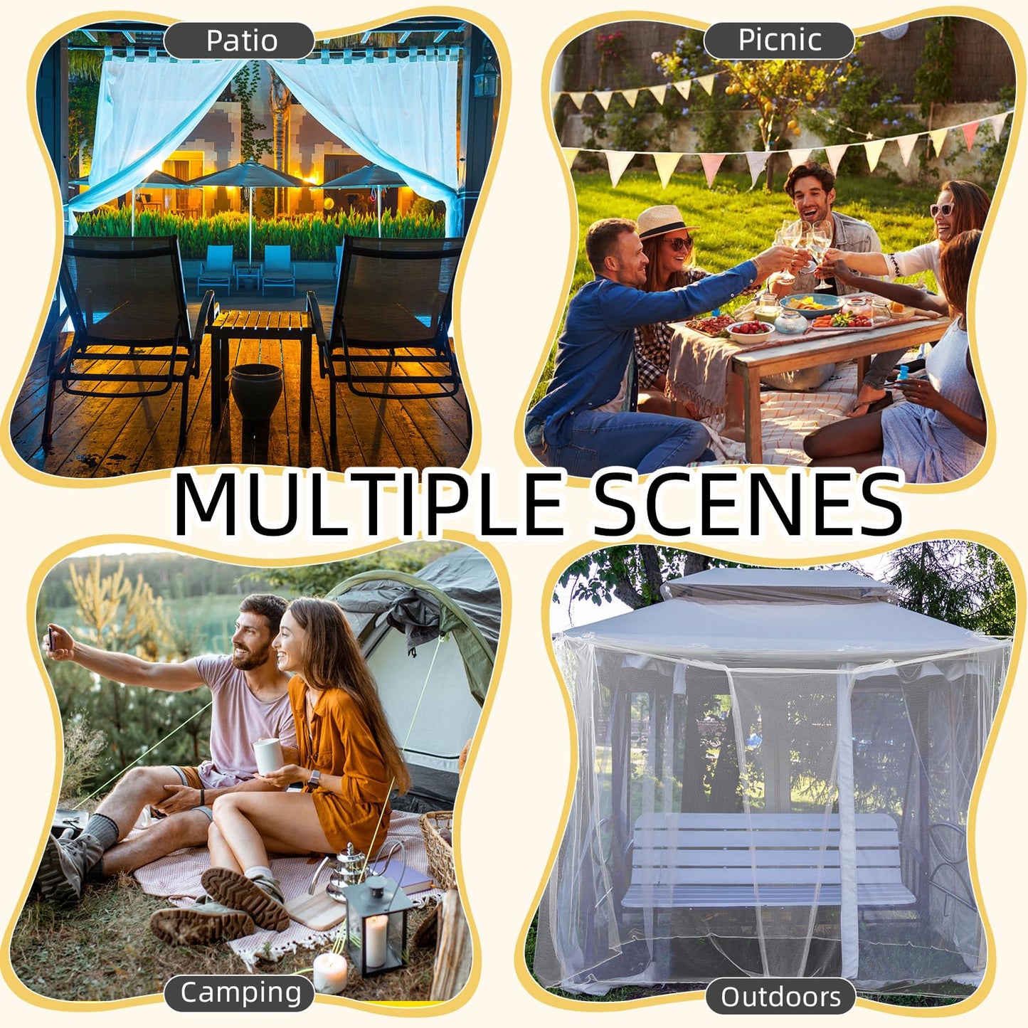 Mindsoft 4 Corners Mosquito Net for Mosquiteros para Camas Bed Canopies Netting Bed Drapes Rectangular Mosquito Mesh for Camping Home Outdoor Travel(White,L75 X W60 X H67 Inch,1 Opening)