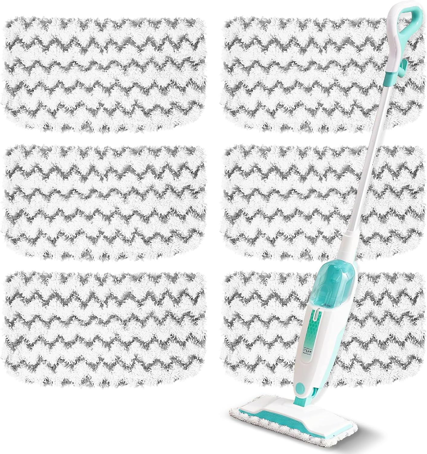 Shark 6-Pack Steam Mop Replacement Pads - Washable Microfiber Cleaner Pads for S1000 Series