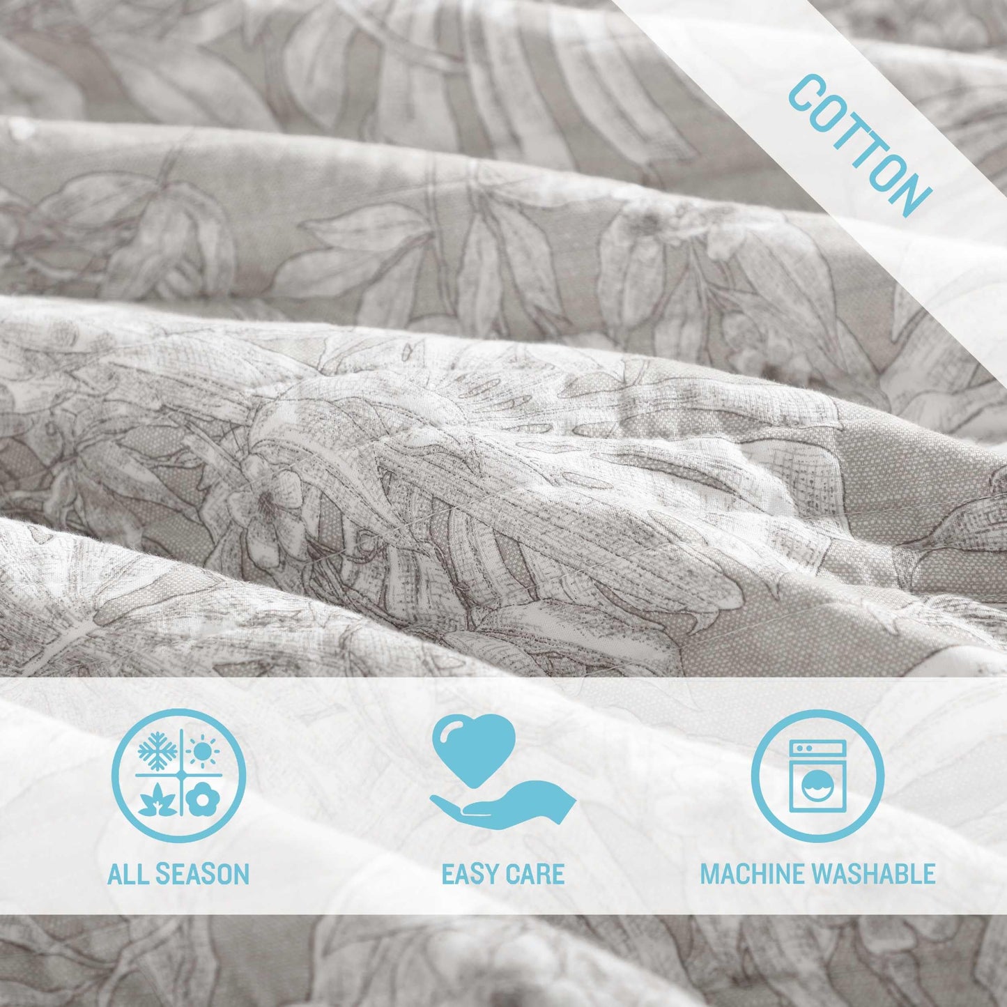 Tommy Bahama - Full/Queen Quilt Set, Lightweight and Breathable Bedding with Matching Sham(s), Super Soft Bedding Set (Jungle Toile Beige, Full/Queen)