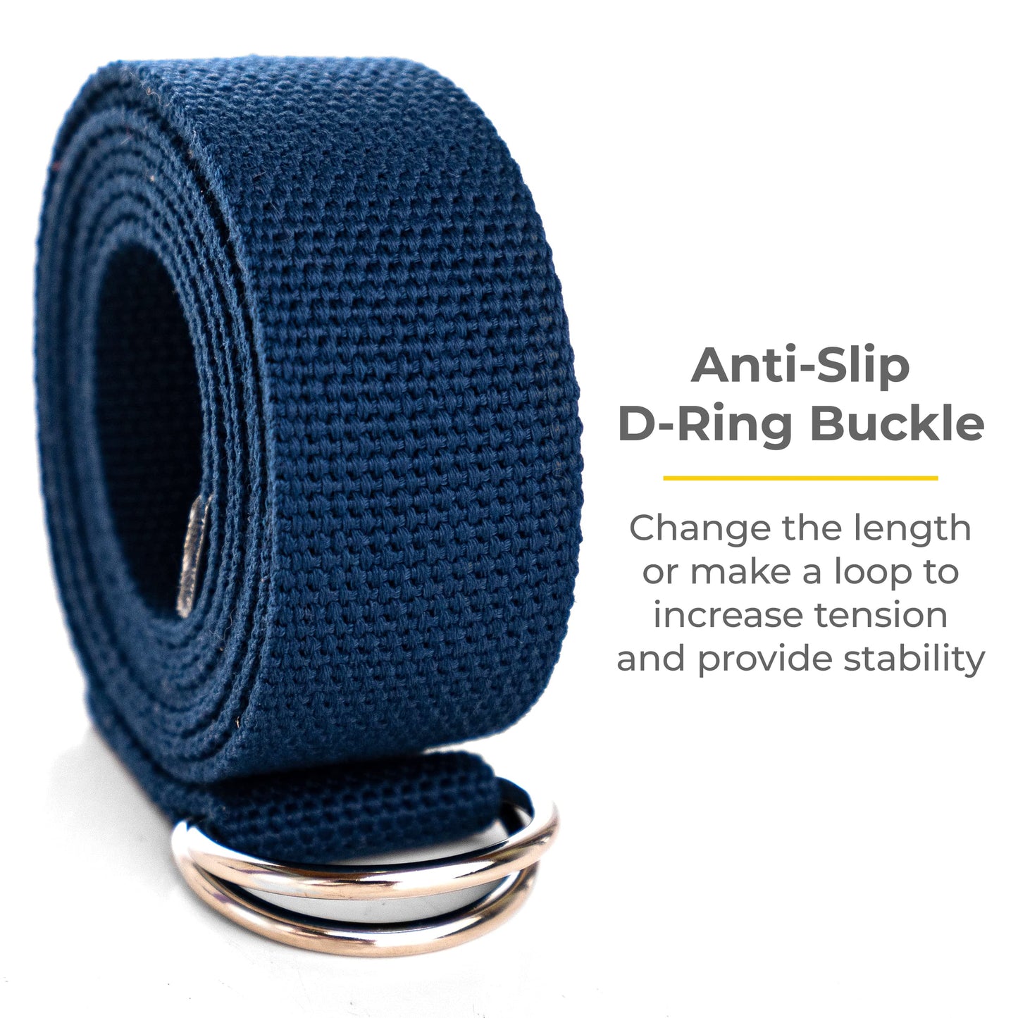Sunshine Yoga 10-Pack Yoga Strap, 6-Foot Yoga Straps With Anti-Slip D-Ring Buckle, Adjustable Leg Stretching Strap for Muscle and Hamstring Stretch, Exercise Strap for Schools and Studios, Blue