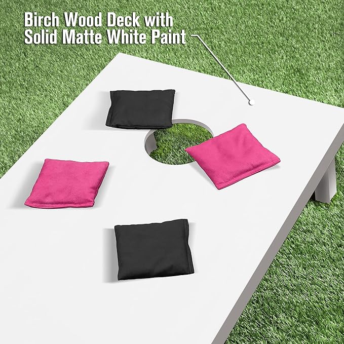 GoSports 4 ft x 2 ft Regulation Size Wooden Cornhole Boards Set - Includes Carrying Case and Over 100 Optional Bean Bag Colors