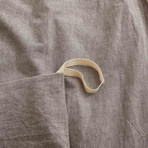 100% Cotton Duvet Cover Queen Size, Mauve Brown Linen-Like Natural Bedding Set with Zipper Closure (No Comforter), Queen Size, Duvet Cover (90"x90") x 1, Pillowsham(20"x26") x 2