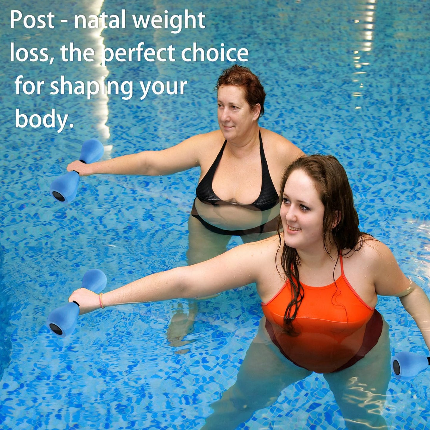 Aquatic Dumbbells 2pcs EVA Water Weights, Aerobic Exercise Fitness Equipment, Hand Weights Set for Aerobics and Weight Loss, Pool Resistance Gear for Water Exercise and Workout Training.