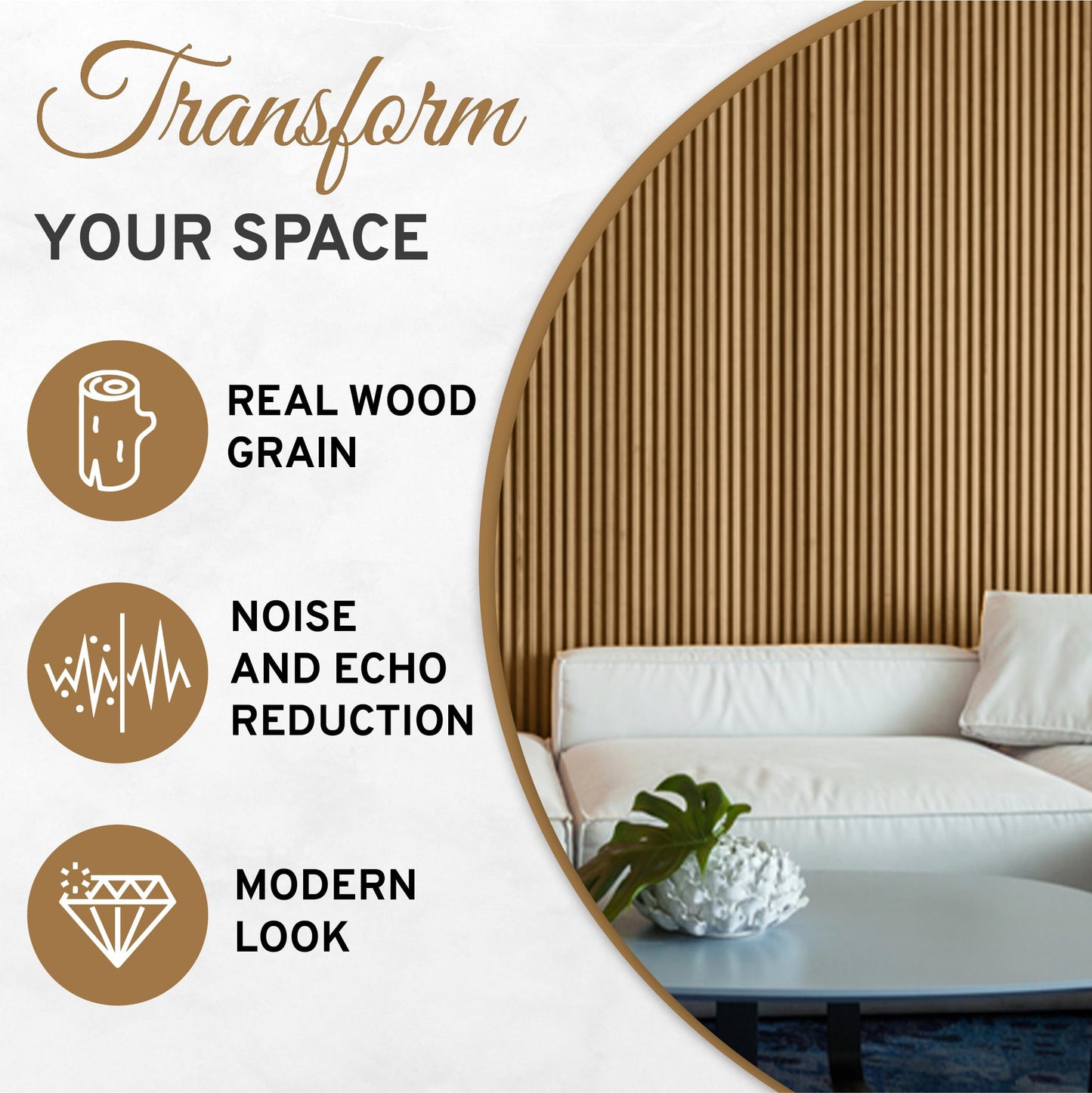 Dogberry 2 Pack Acoustic Wood Wall Panels, Decorative Soundproof Panels for Walls and Ceiling,n, 3D Slat Wood Wall Panels (94.49” x 25.4” Total Coverage, Natural Oak),