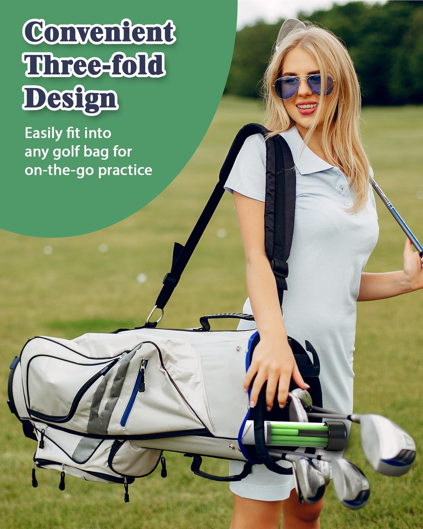 Josongslax Golf Alignment Sticks, 2 Pack Plastic 49" Collapsible Alignment Stick Golf Practice Rods Aid for Aiming, Putting, Swing Trainer, Posture Corrector with Tube Case, Golf Training Equipment