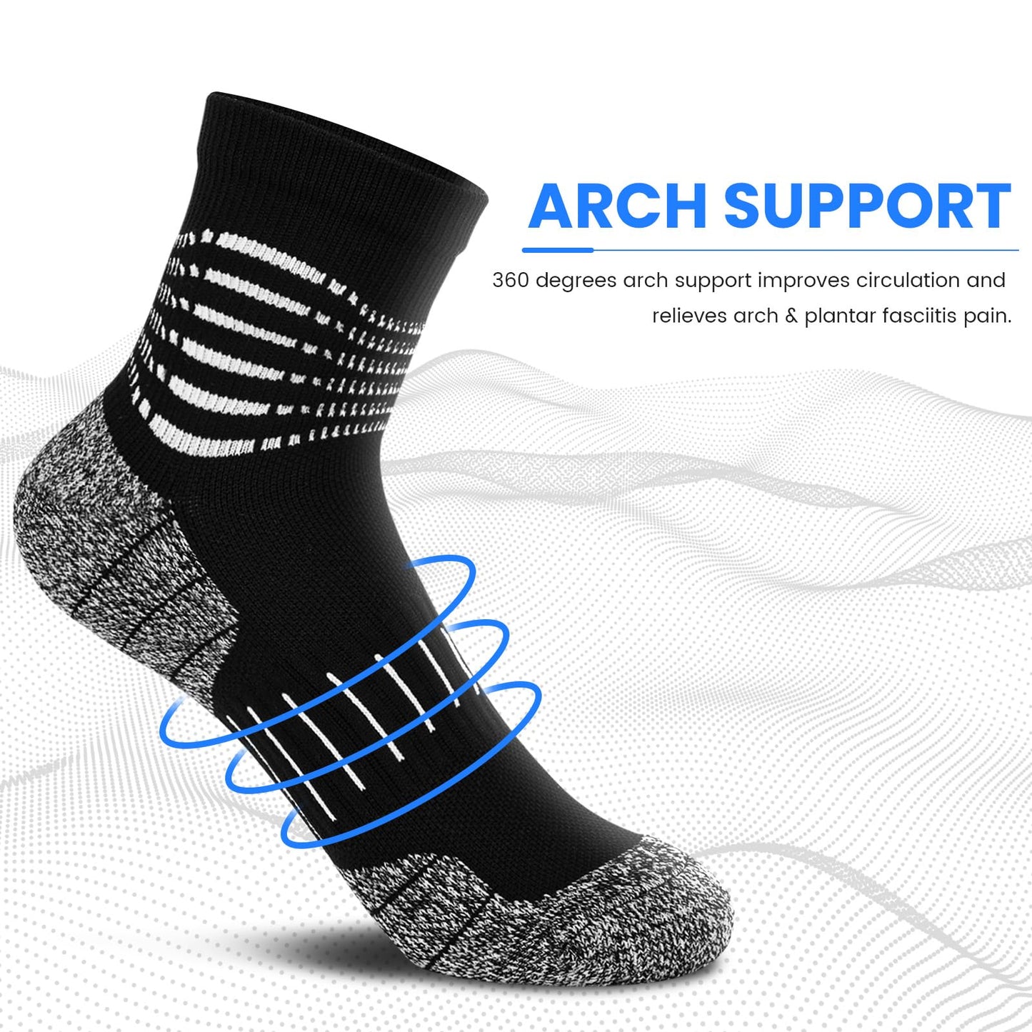 IRAMY Ankle Compression Socks for Men Athletic Running Socks with Cushioned Support 3 Pairs