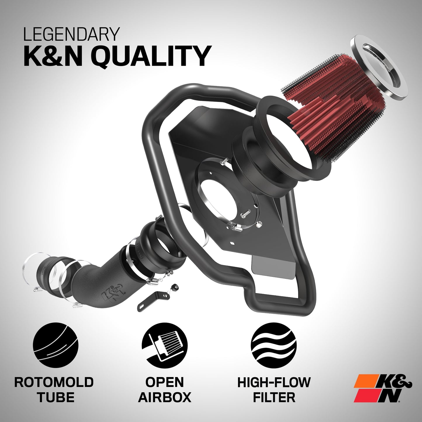 K&N Cold Air Intake System: High-Flow Air Filter, Increase Performance & Towing: Compatible with 2005-2019 Nissan: Frontier,Pathfinder, Xterra, 57-6014