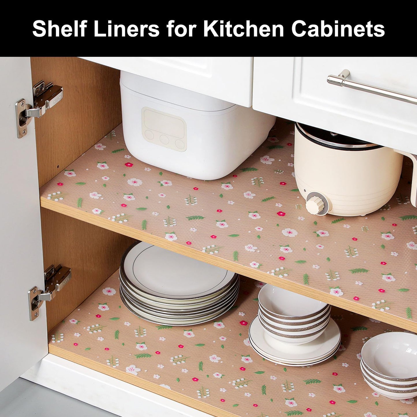 Cooyes Shelf Liner – Premium Non-Adhesive Cabinet & Drawer Liner for Kitchen – Waterproof Shelf Paper with Modern Pattern – Durable EVA Cabinet Mat – Easy to Cut （11.8" W x 120" L）