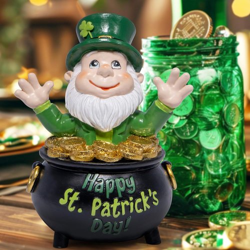 Hodao St. Patrick's Day Gnome Decoration - Handmade Irish Elf Figurine | Luck & Green Decor for Home