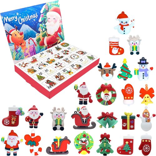 Christmas Advent Calendar 2025 - 24 Unique 3D Toys & Decorations for Kids | Santa, Snowman & More