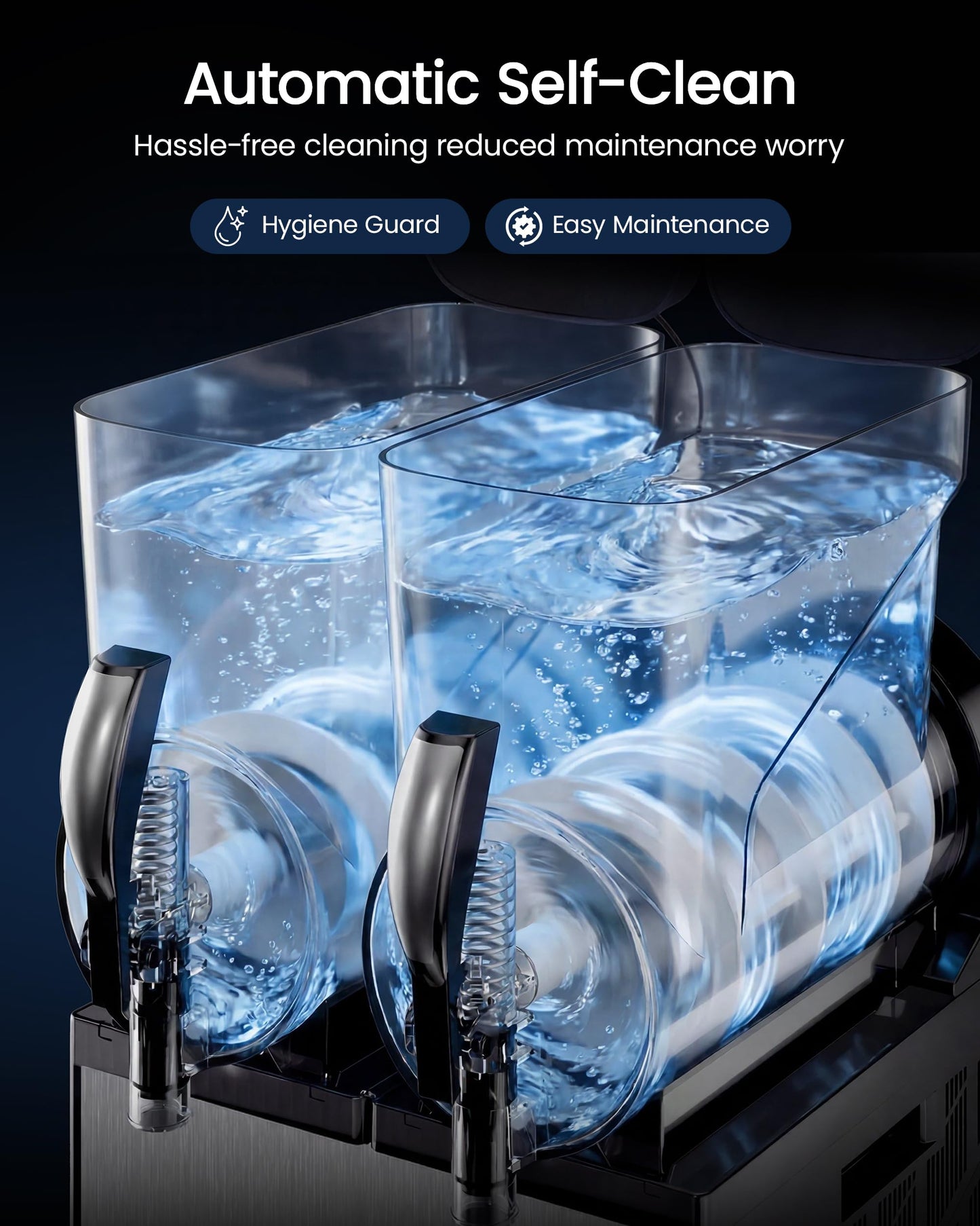 ICEVIVAL 30L Double Tanks Commercial Slushie Machine, Margarita Frozen Drink Machine with Independent Controls & LED,Commercial Slushy Machine Top for High-Traffic Bars Restaurants, ETL Certificated