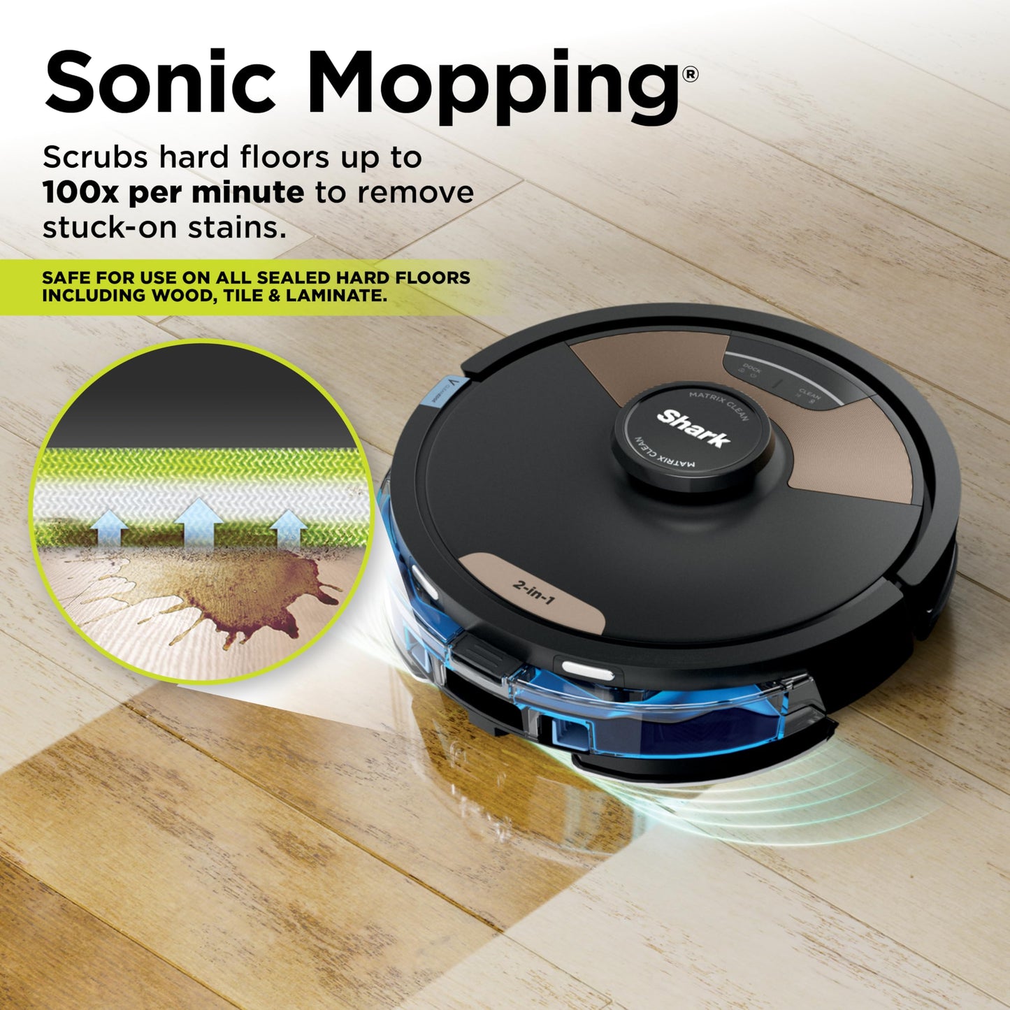 Shark Matrix Plus 2in1 Robot Vacuum & Mop with Sonic Mopping, Matrix Clean, Home Mapping, HEPA Bagless Self Empty Base, CleanEdge, for Pet Hair, WiFi, Compatible with Alexa, Black/Gold (AV2613WA)