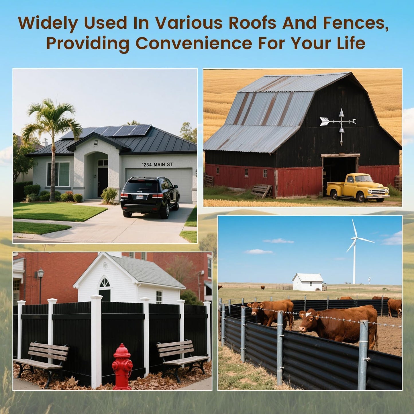 18 Pcs Metal Roofing Panels, L43.3×W17.72 Inch Corrugated Galvanized Roofing Panels Metal Siding Panels with Steel Screws for Pergola, Gazebo, Shed, Outdoor Storage, Chicken Coop, Patio,Garages