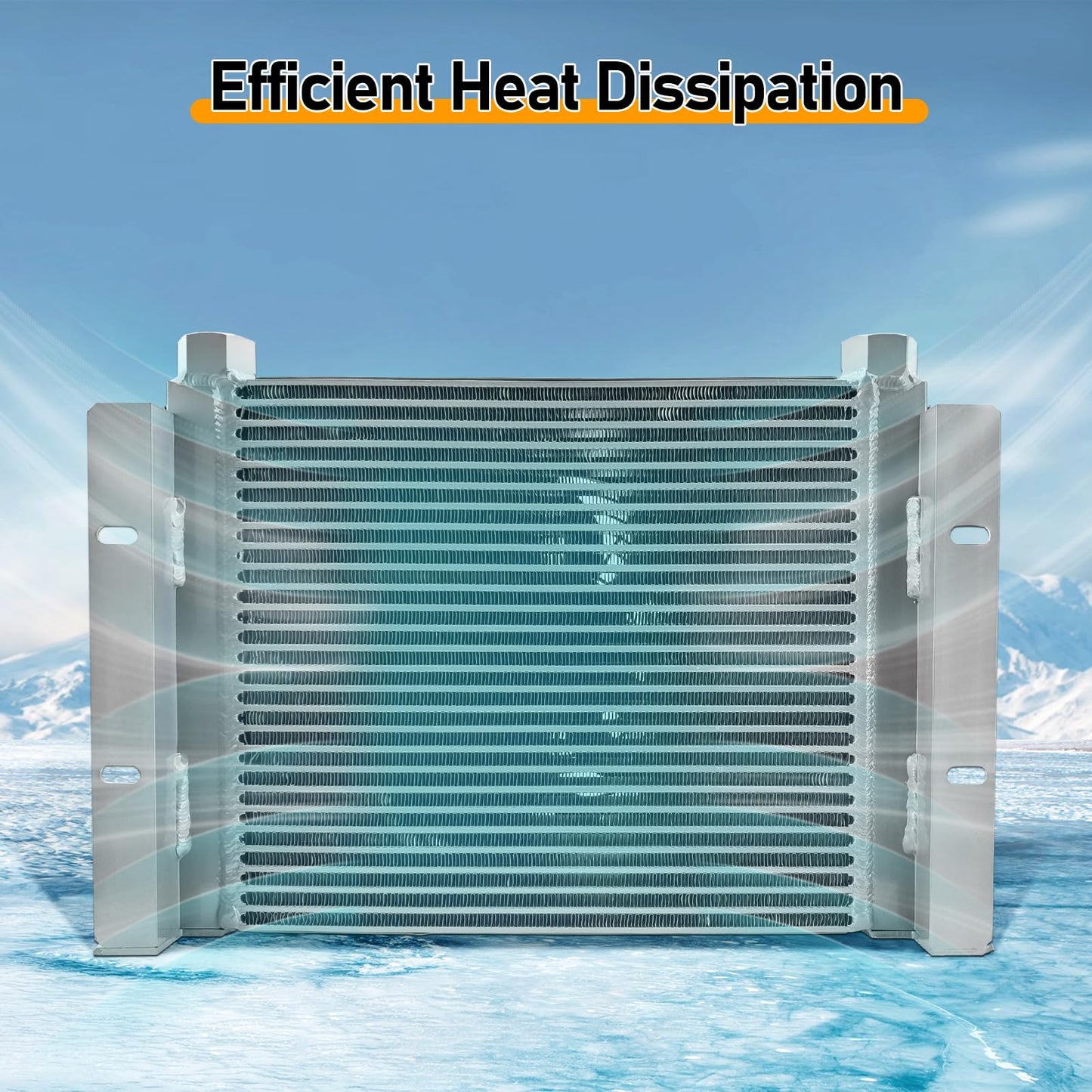 Censeanku AH1417T-CA DC12V 150L/min (40GPM) Hydraulic Oil Cooler Fan 120W Hydraulic Oil Radiator Air Cooler Heat Dissipation Replace# AH1417T