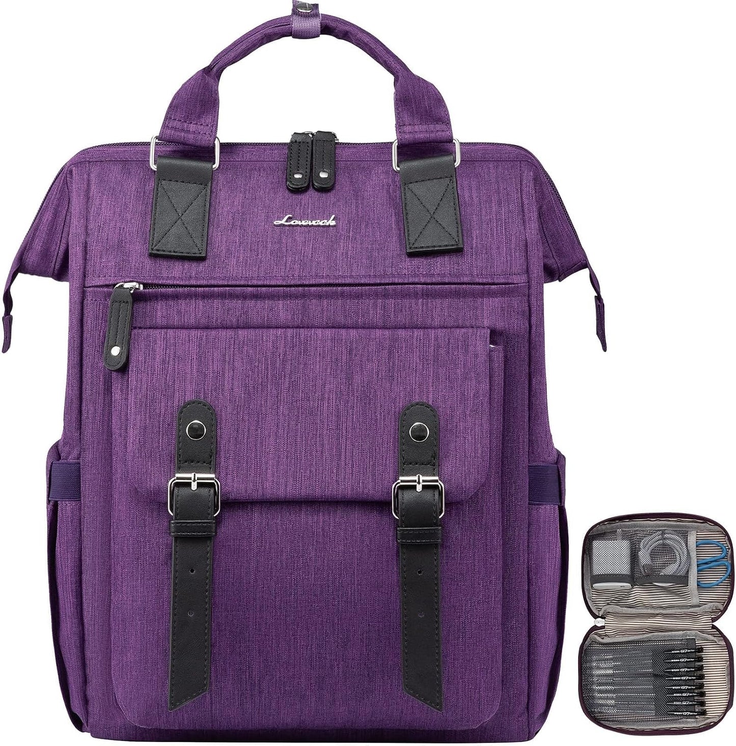 17 inch Backpack Backpacks LOVEVOOK Laptop for Women, Teacher Nurse Work Travel Purse,Computer Bag, Purple