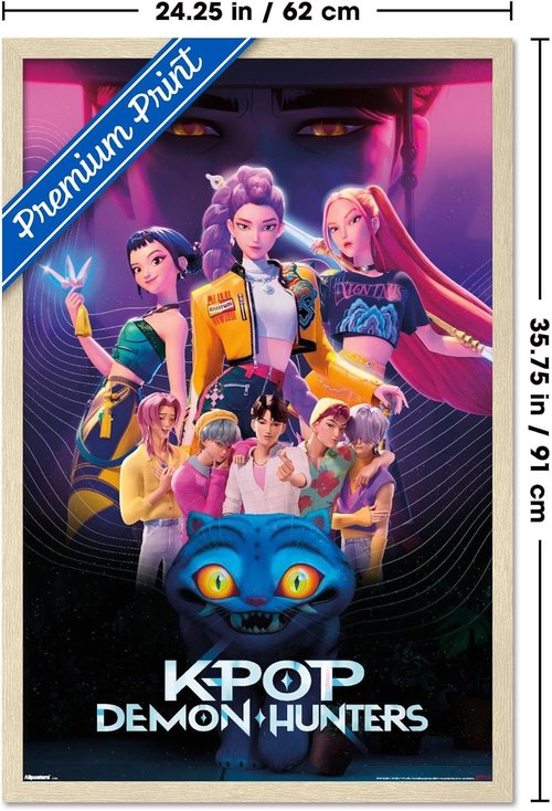 Netflix KPop Demon Hunters Wall Poster - Framed Blonde Version, 34L x 22.4W