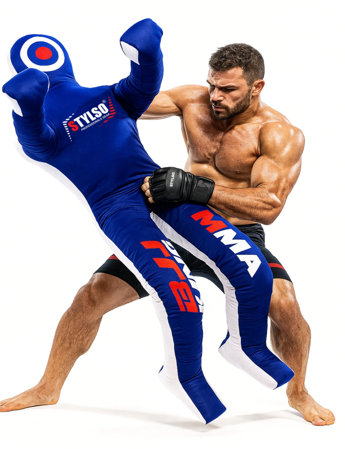 Un-Filled Grappling Dummy Wrestling Dummy Jiu Jitsu Dummy for BJJ MMA Judo Karate Practice Adult Kids and Youth Training Tackling Dummies - Blue, 5ft / 60"