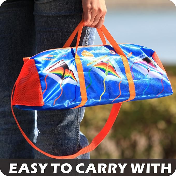 ORGCLDKT-Rainbow Cruiser Delta Kite, Kites for Kids Ages 8-12,4-8,Boys,Girls,Kites for Adults,Beach,Beginners,Giant.1Pc or 3Pcs Pack. Easy to Fly.