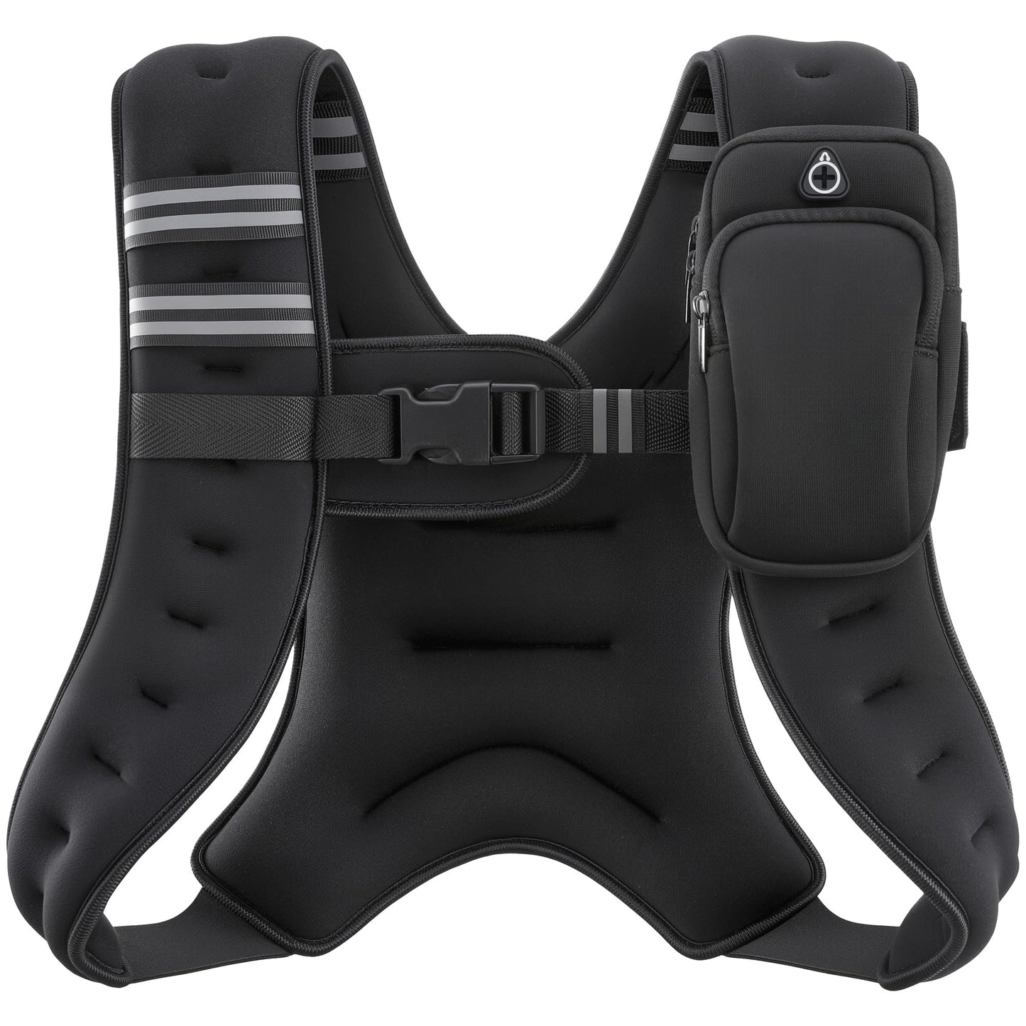 ZELUS Weighted Vest, 6lb/8lb/12lb/16lb/20lb/25lb/30lb Weight Vest with Reflective Stripe for Workout, Strength Training, Running, Fitness, Muscle Building, Weight Loss, Weightlifting, Black(8 lb)